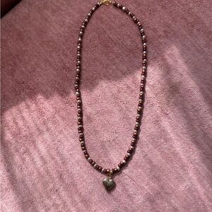 Elegant Handmade Heart Pendant Beaded Necklace